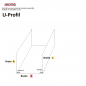 Preview: Edelstahl U-Profil V2A d50 marmoriert 0,80 mm